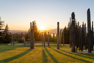 Kushiro park in sunset time. Burnaby, BC, Canada.