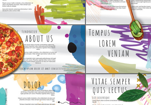 Presentation Deck Layout with Bright Abstract Strokes for Universal Fundraiser Event