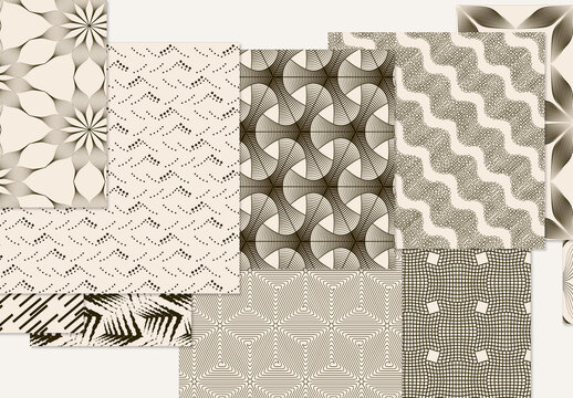 Set of Simple Retro Geometric Patterns