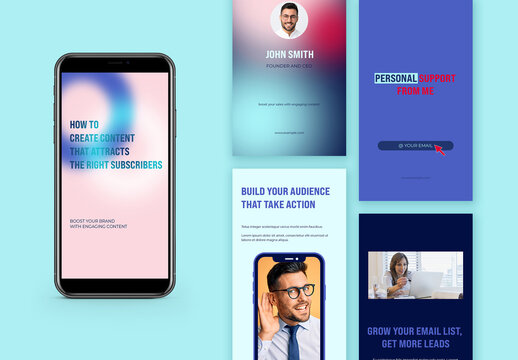 Smm Infopreneur Story Layout in Bright Colors with Modern Gradient
