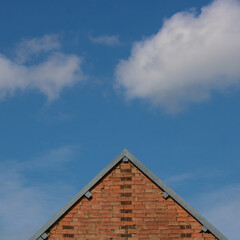 Fototapeta na wymiar red roof and blue sky