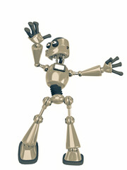 Fototapeta premium robot cartoon dancing