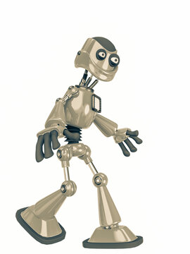 robot cartoon walking