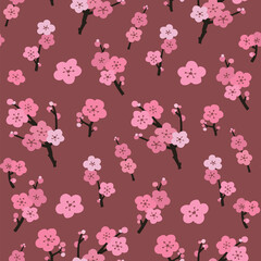 Sakura flower vector seamless pattern