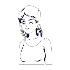 anime girl monochrome