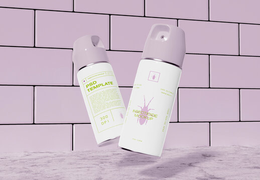 Two Spray Bottles Floating in Kitchen