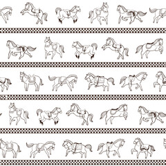 Horse animal vector seamlss pattern