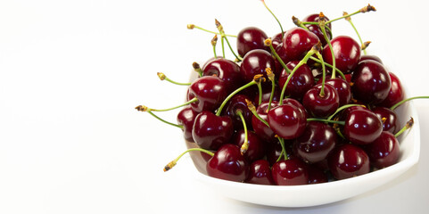 
sweet cherry on a white background close-up