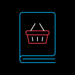 Catalog product vector icon isolated on the black