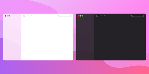 Fototapeta premium Modern browser window interface. Empty browser window template. The concept of an empty web page. Vector illustration. 