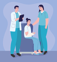 doctor and nurse with patient