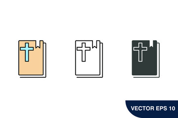Bible Church with Religion Cross icons  symbol vector elements for infographic web