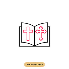 Bible Church with Religion Cross icons  symbol vector elements for infographic web