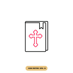 Obraz premium Bible Church with Religion Cross icons symbol vector elements for infographic web