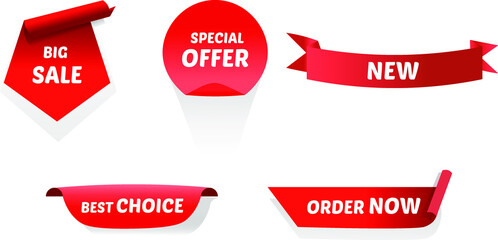 Red Banner Design Eps 10 Vector