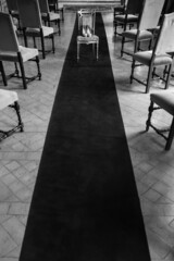 Wedding shoes with jewels on the wooden chair