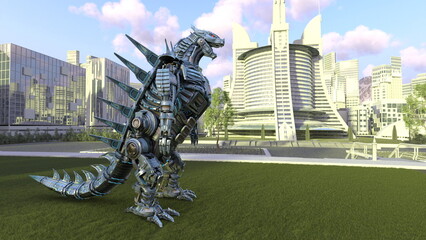 Naklejka premium ロボット怪獣