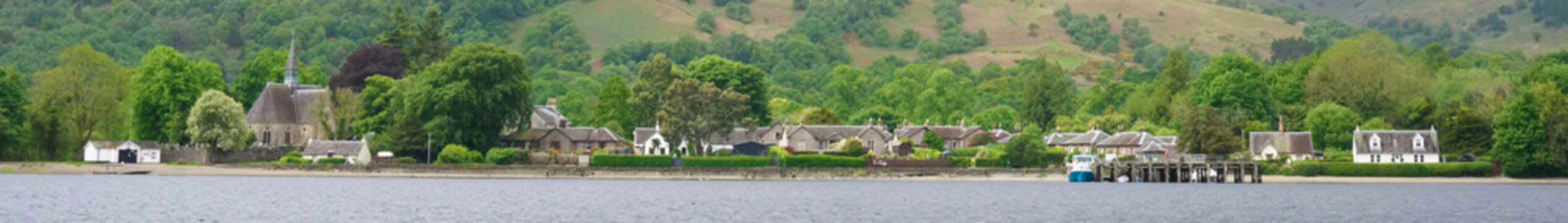 Luss viewed from the open water at Loch Lomond