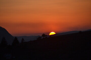 sunset in the mountains