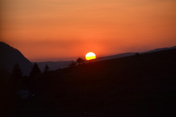 sunset in the mountains