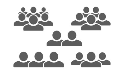 Icon of a crowd of people in a flat style. Social icon. Group user network.