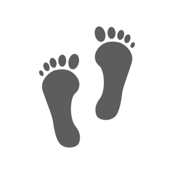 foot print vector icon, foot step icon. steps flat icon