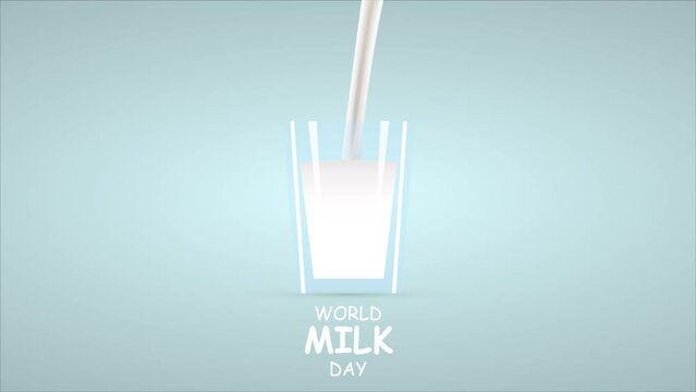 World milk day glass, art video illustration. - Powered by Adobe