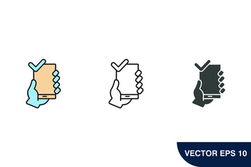 Approve icons  symbol vector elements for infographic web