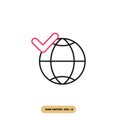 Approve icons  symbol vector elements for infographic web