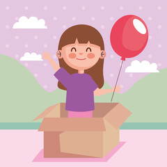 little girl playing with balloon