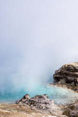 hot spring in winter