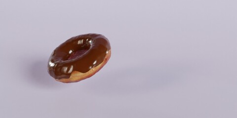 Chocolate Donut And Background 3d Render