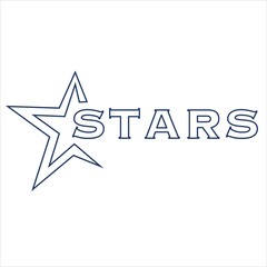 Black and white vector  logo called stars