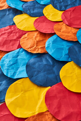 Red, orange, yellow, Navy and Blue Paper Background