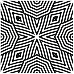 Abstract background with black and white mandala. Unique geometric vector swatch. Perfect for site backdrop, wrapping paper, wallpaper, textile and surface design. 