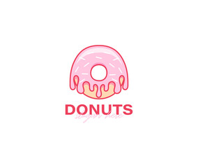 Donut sweet dessert vector logo icon premium logo