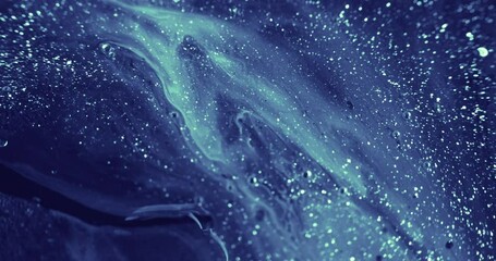 Glitter fluid. Acrylic paint motion. Blue liquid paint flow abstract background shot on RED Cinema camera. - Powered by Adobe