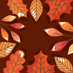 autumn leafs frame