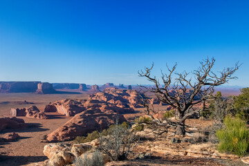 Monument Valley as viewed from Hunt's Mesa, Arizona-Utah State Line in the 4 Corners Region