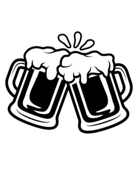 Ansto&szlig;en Bier Kr&uuml;ge trinken 