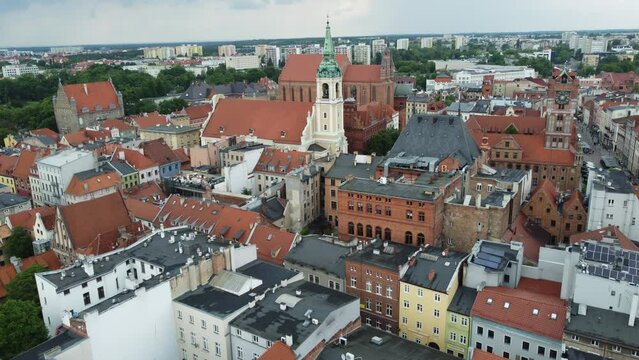 Torun old city center from above (central Poland)