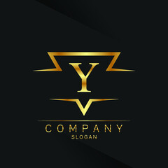 Y letter logo Gold 3D