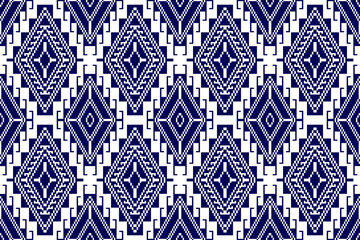 Ikat abstract geometric ethnic textile seamless pattern design. Aztec fabric carpet mandala ornaments textile decorations wallpaper. Tribal boho native textile turkey traditional embroidery vector 