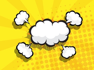 comic book pop art with blank speech bubble for background