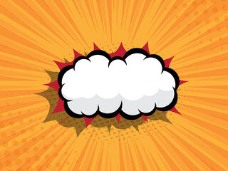 comic book pop art with blank speech bubble for background