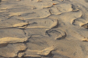 black sand, white sand and rocks. Texture of black sand and white sand for background