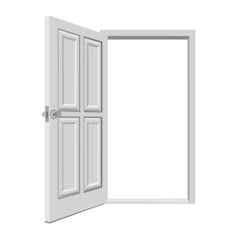 open door isolated on white