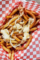 Top view of poutine