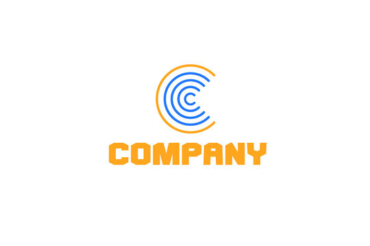 Technological Business Logo Design Consisting Of Letter C And Intertwined Circles