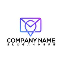 Fototapeta premium pin mail logo